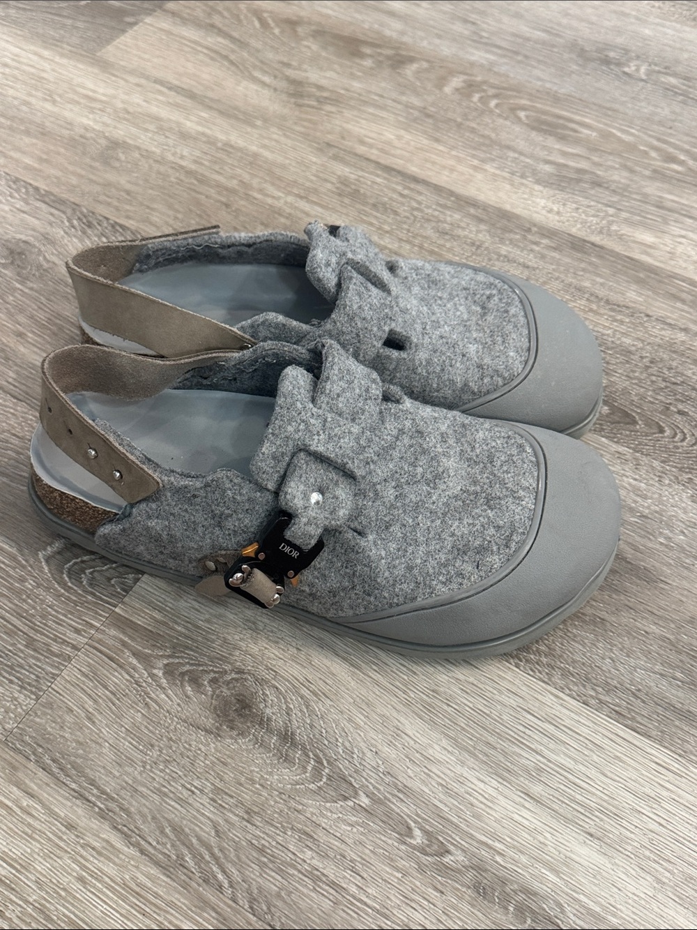 Christian Dior x BIRKENSTOCK Felted Wool Nubuck Calfskin Tokio Mule Sz 42 9 9.5
